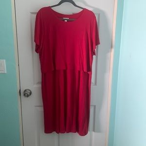 Cotton comfy Red J Jill Office Dress